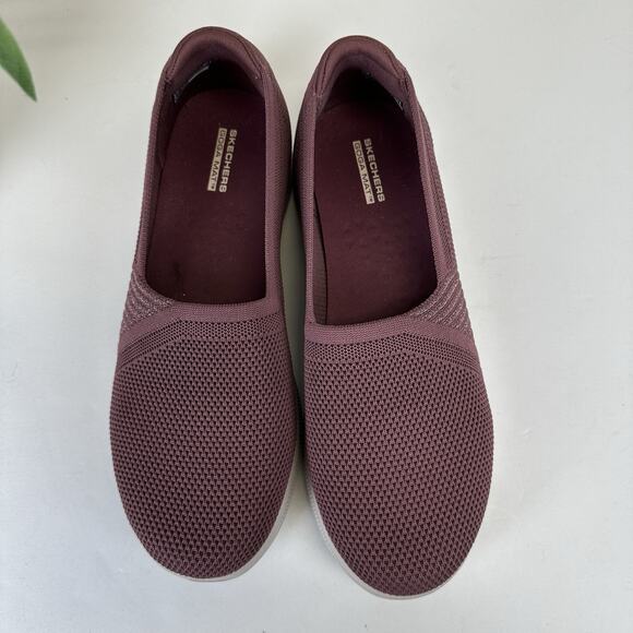 Skechers Pink Step Lite Vegan Luster Slip On Sneaker Flat Goga Mat Shoe Size 9 - Picture 3 of 9